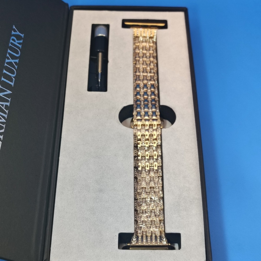 New! 2020 Burman Luxury Women's Apple Smart Watch Bracelet CZ Stone Size 38/40mm